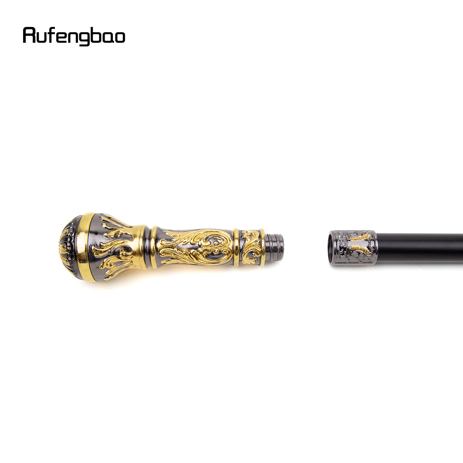 Bastão de luxo com punho redondo, elegante botão crosier, bengala dourada e preta, decoração de festa, moda, 93cm