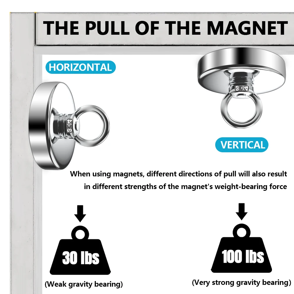 D16 ~ D42mm Ímã de pesca de neodímio super forte N52 Ímã de terras raras resistente com furo escareado Orebolt de salvamento magnético