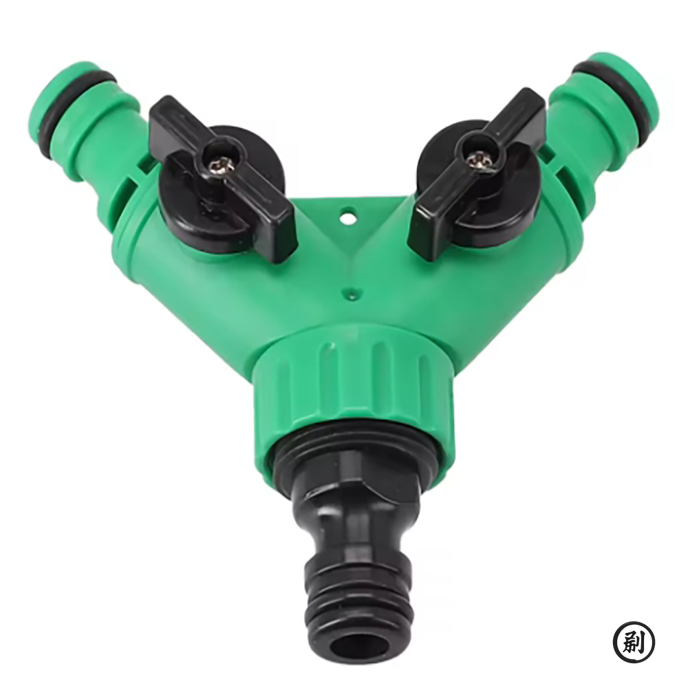 Garden Water Splitter Y Connector 2-Way Valvewith Switch for Faucet Irrigation Flower Planting Water Control Plastic Adapter