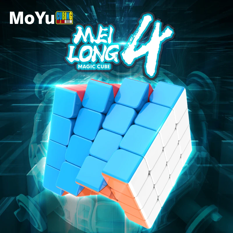 Moyu Meilong ลูกบาศก์มายากลแบบมืออาชีพ4x4x4, ลูกบาศก์รูบิคความเร็ว4ชั้นแบบไม่มีสติกเกอร์ของเล่นสำหรับเด็ก