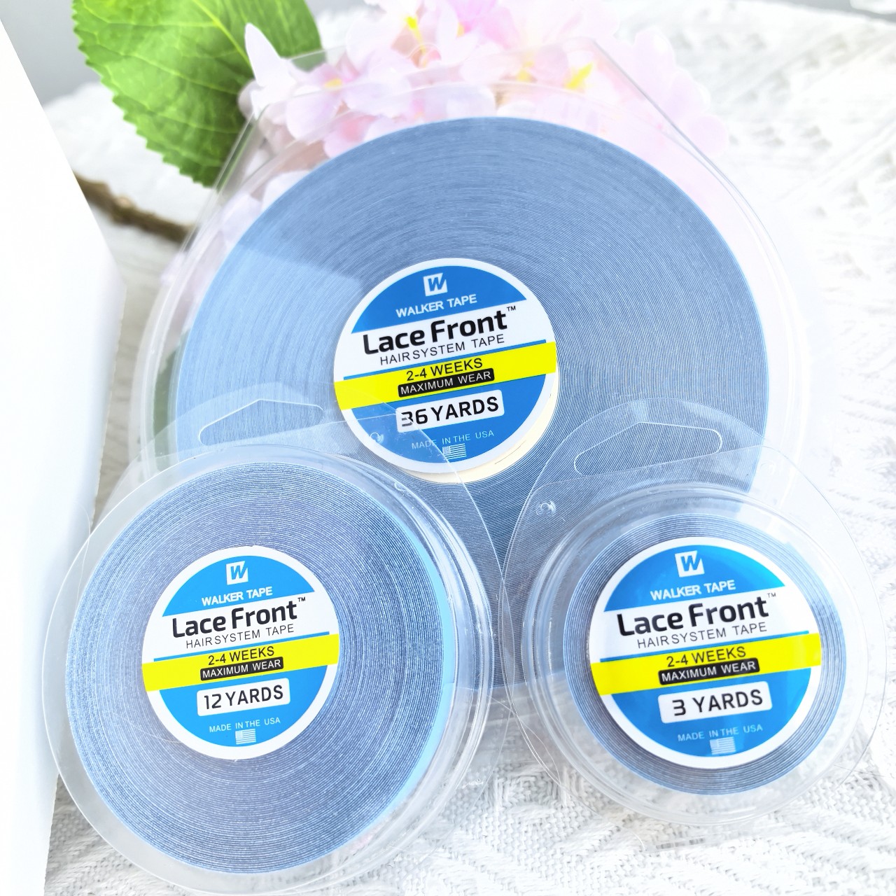 36/12/3 yards Haar Systeem Tape Dubbelzijdig Walker Tape Blauw Kant Voor Pruik Tape Voor toupet Transpiratie Ultra Hold Pruik Tape