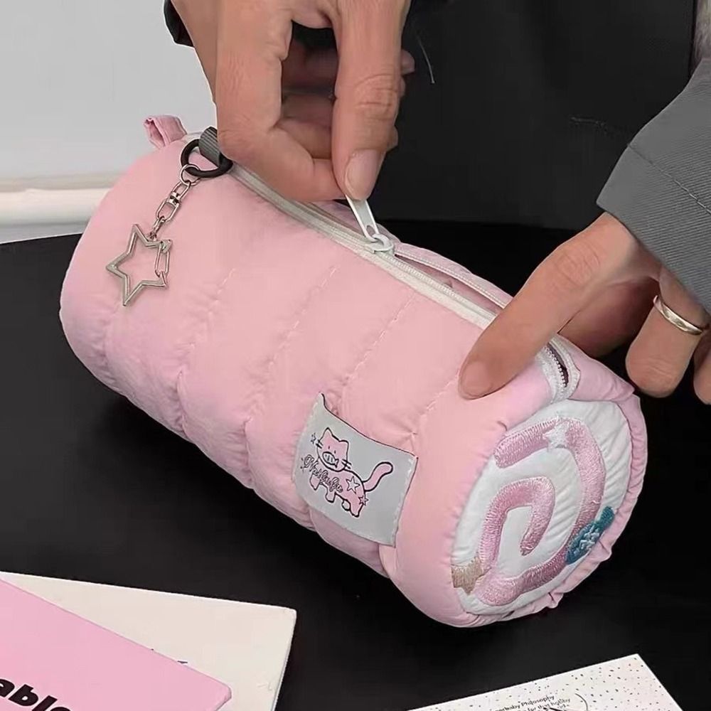 INS ขนาดใหญ่ความจุปากกาสีชมพูกระเป๋า Creative Soft Touch ดินสอเครื่องเขียนจัดเก็บ Creative นักเรียนของขวัญ