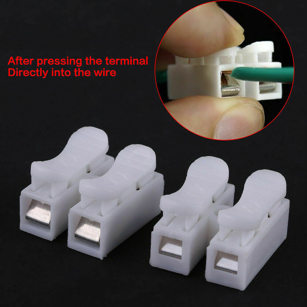 20pcs CH2 ฤดูใบไม้ผลิ Quick ตัวเชื่อมต่อสายไฟสาย Clamps Terminal BLOCK LED Strip Light เปลี่ยนเทปไฟฟ้าสาย CLAMP เครื่องมือ