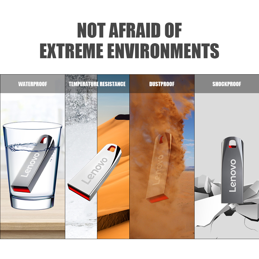 Original Lenovo USB Flash Drive 2TB USB 3.0 Waterproof High Speed USB Stick Portable SSD 512GB Metal Pendrive U Disk USB Memory