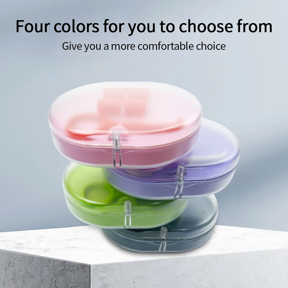 2 Layers Retainer Box Orthodontic Braces Storage Box With Mirror Aligner Remover Chewies Denture Cleaning Case Oral Hygiene Tool