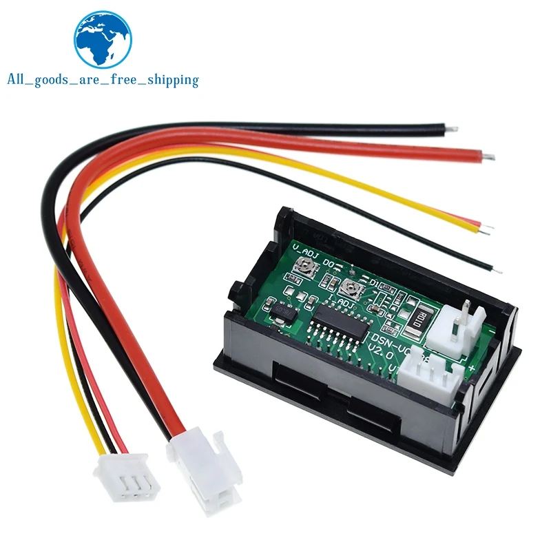 TZT DC 0-100V 10A Kỹ Thuật Số Khuếch Kép Hiển Thị Điện Áp Dòng Dò Thước Panel Amp Volt Đo 0.28 "Đỏ Đèn LED Màu Xanh Dương