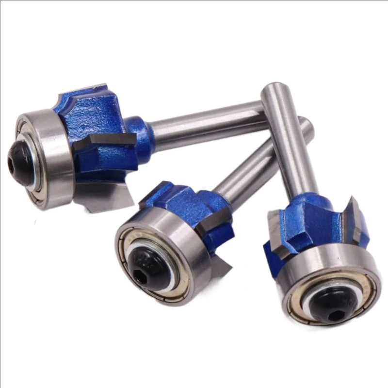 Круглая фреза с хвостовиком 6,35 мм 1/4, R1 R2 R3, 4-угловая деревообрабатывающая фреза, нож для обрезки, край легированной стали, классическая фреза