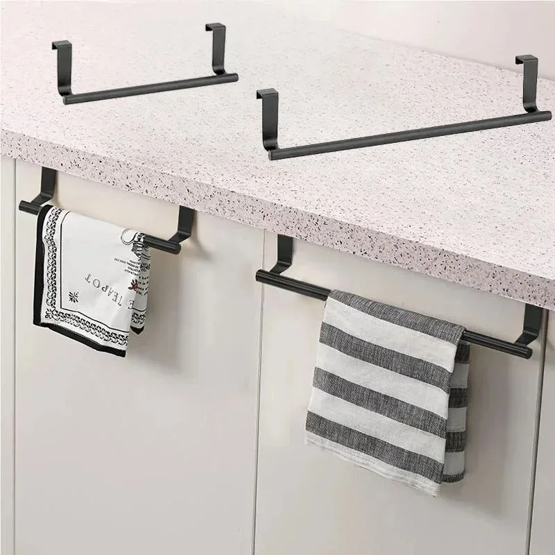 Toallero sobre la puerta, barra de toalla de acero inoxidable, organizador de almacenamiento, baño, cocina, armario, puerta, toallero colgante