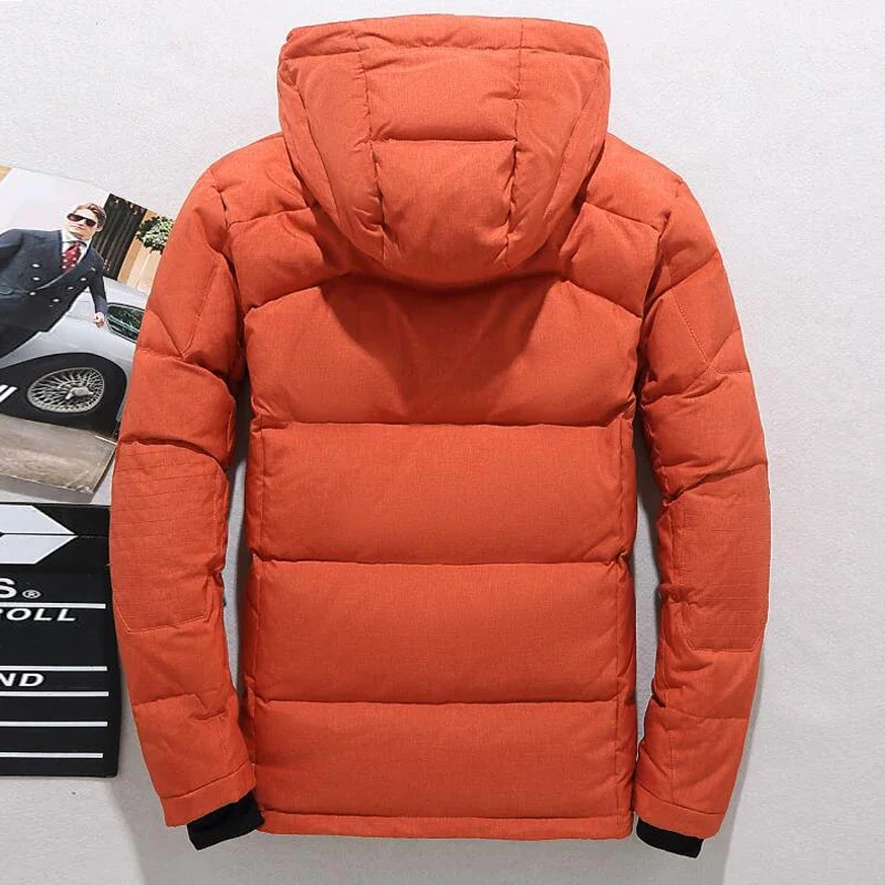 -20 graus para baixo jaqueta masculina de inverno parkas pato branco para baixo jaqueta com capuz ao ar livre grosso quente acolchoado casaco de neve oversize M-4XL
