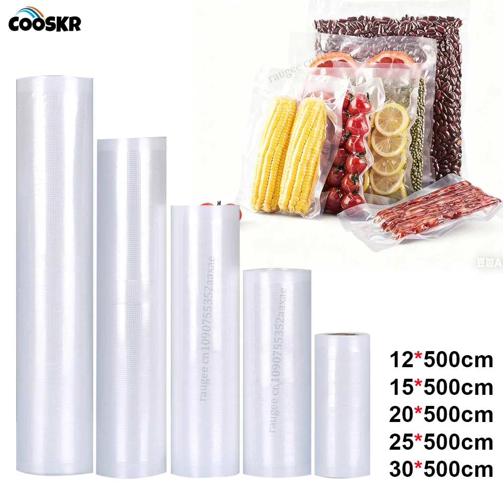 Food Vacuum Sealer Storage Vacuum Bags Vacuum Plastic Rolls 12/15/20/25/30cm Bags For Kitchen Vacuum Sealer to Keep Food Fresh