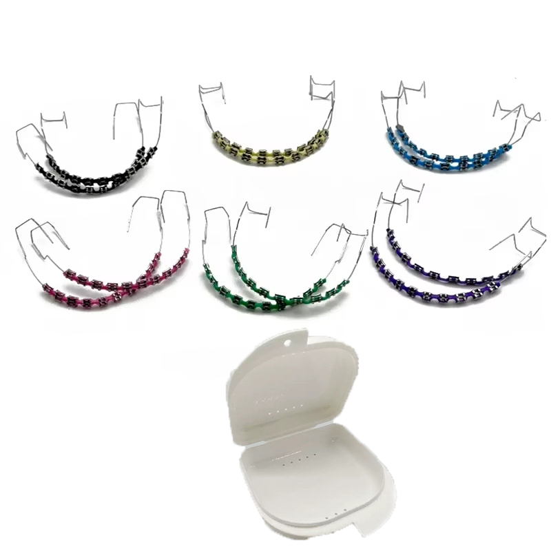 Зубные брекеты, украшения, стоматологические поддельные брекеты, временные стоматологические аксессуары, металлические провода, красочные ортодонтические лигатуры, завязки