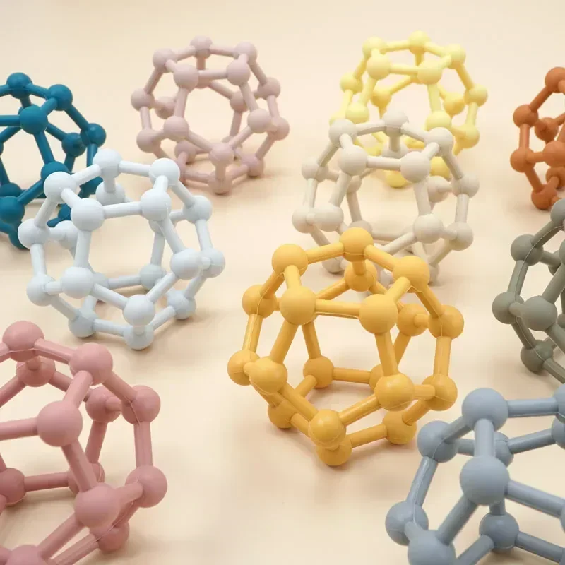 WOLIFE 1PC 아기 실리콘 Teether 유아 Molar 장난감 다채로운 실리콘 씹는 Teether 공 아기 BAP 무료 선물을 청소하기 쉬운