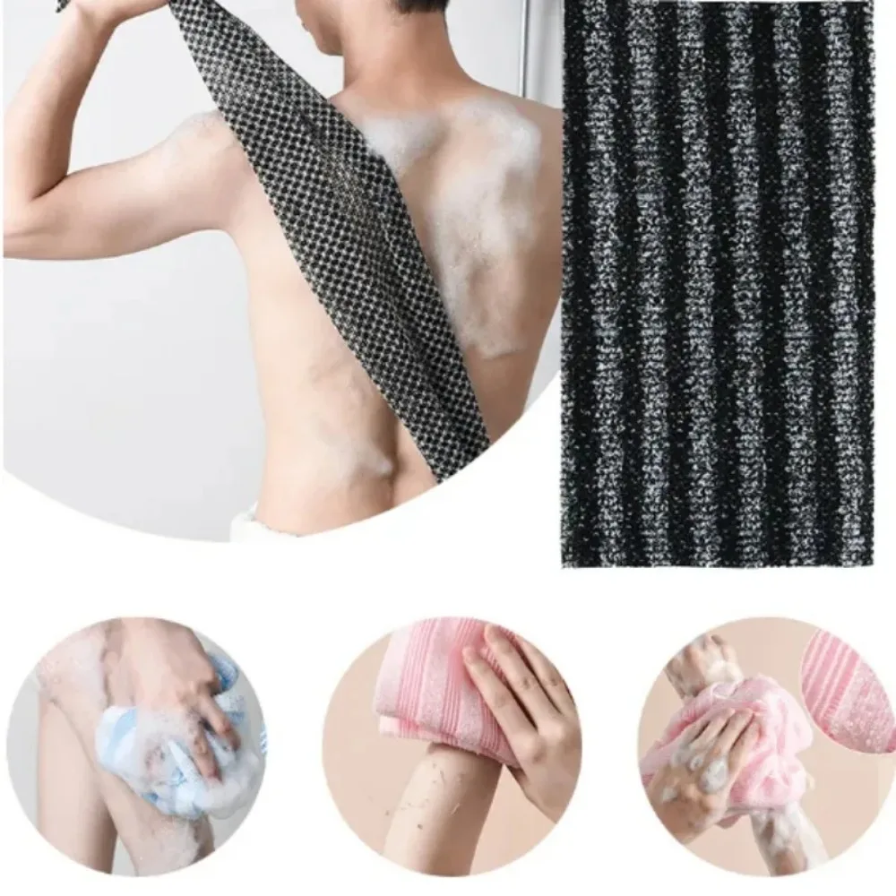ญี่ปุ่นถู Washcloth Bath Scrubber ไนลอนผ้าเช็ดตัวแปรงสําหรับกลับ Exfoliating Body Scrub ฟองน้ําอาบน้ํา Body Wash Bath อุปกรณ์