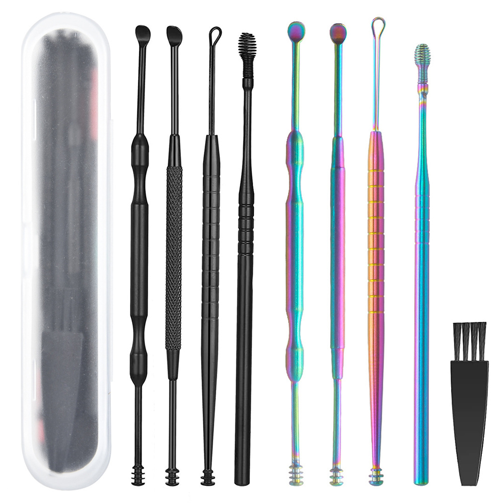 Kit de limpieza para eliminar cera de los oídos, limpiador de cera de los oídos, cureta, cuchara, herramienta de eliminación para el cuidado de los oídos para bebés y adultos