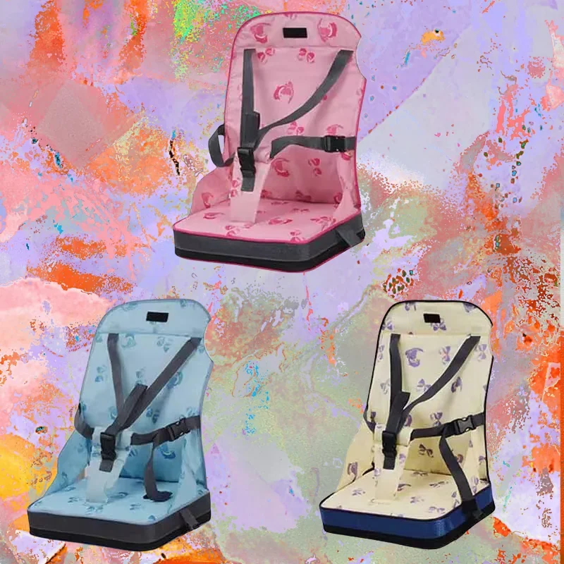 Assento dobrável para bebês - Assento de jantar portátil para crianças com almofada para cadeira alta Bolsa para cadeira infantil perfeita para viagens e uso doméstico