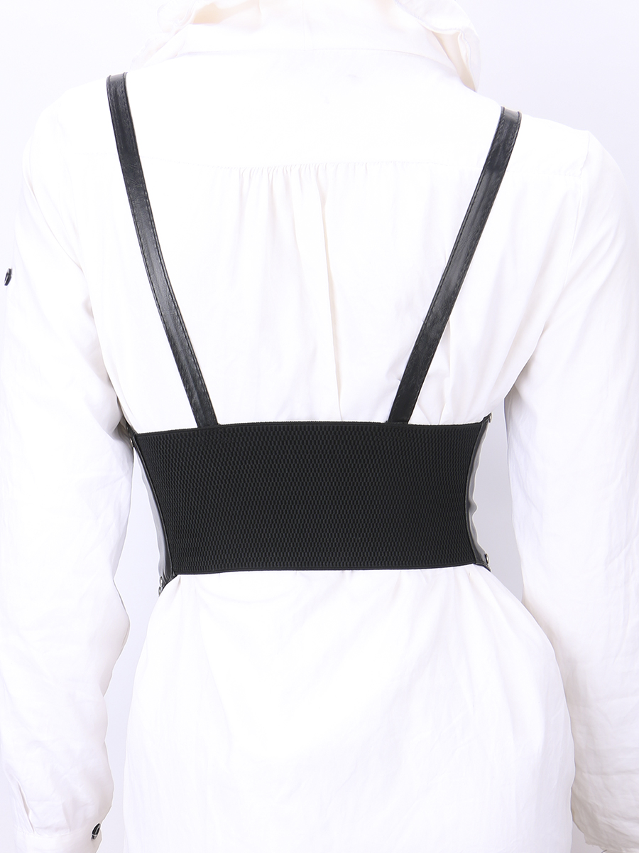 Alça ajustável Suspender Vest Espartilho para Mulheres, Sexy Stud, Punk Ombro, Cinto Elástico, Gótico, Underbust, Cintura Decore
