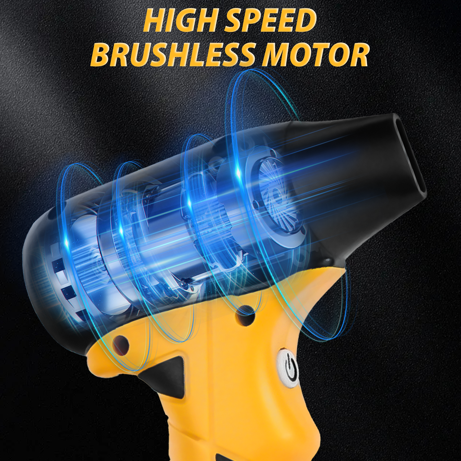 Jet Blower Brushless Violent Turbo Fan 130000RPM 4-Speed Control Wireless Handheld Fan For Dewalt 20V Battery (No Battery)