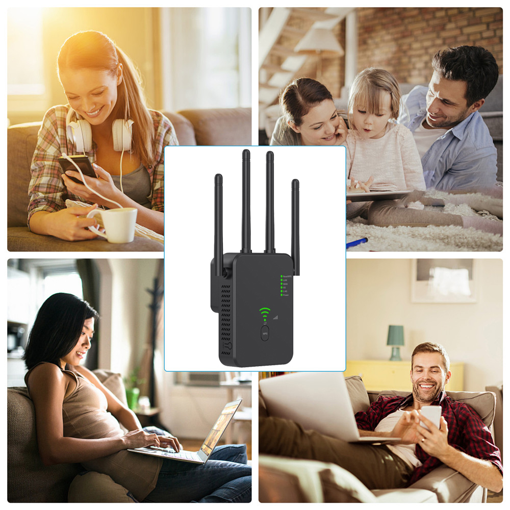 Repetidor WiFi inalámbrico de 1200Mbps amplificador de señal Wifi extensor WiFi de doble banda 2,4G 5G 802.11ac amplificador WiFi Gigabit enrutador WPS