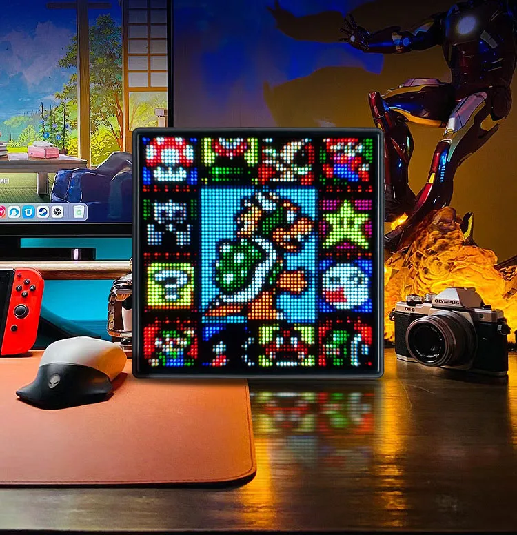DIY Smart LED Matrix Pixel Display RGB Graffiti Bluetooth App Control Art Display For Gaming Room Decor Desktop Animation Frame
