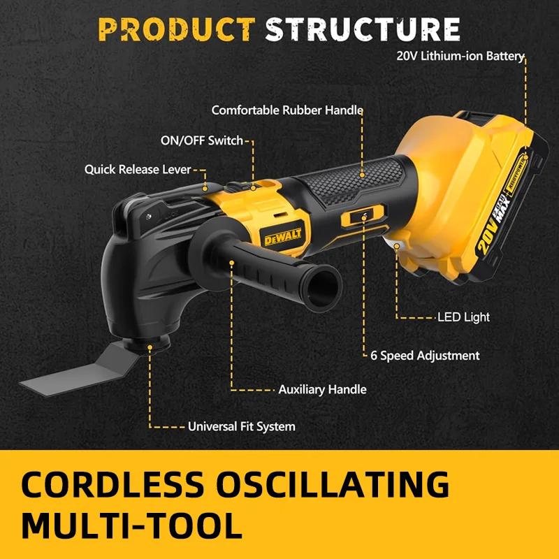 Dewalt 22000RPM Quick Release Oscillating Tool Brushless Multi functional Tool Renovator Electric trimmer Compatible for Dewalt