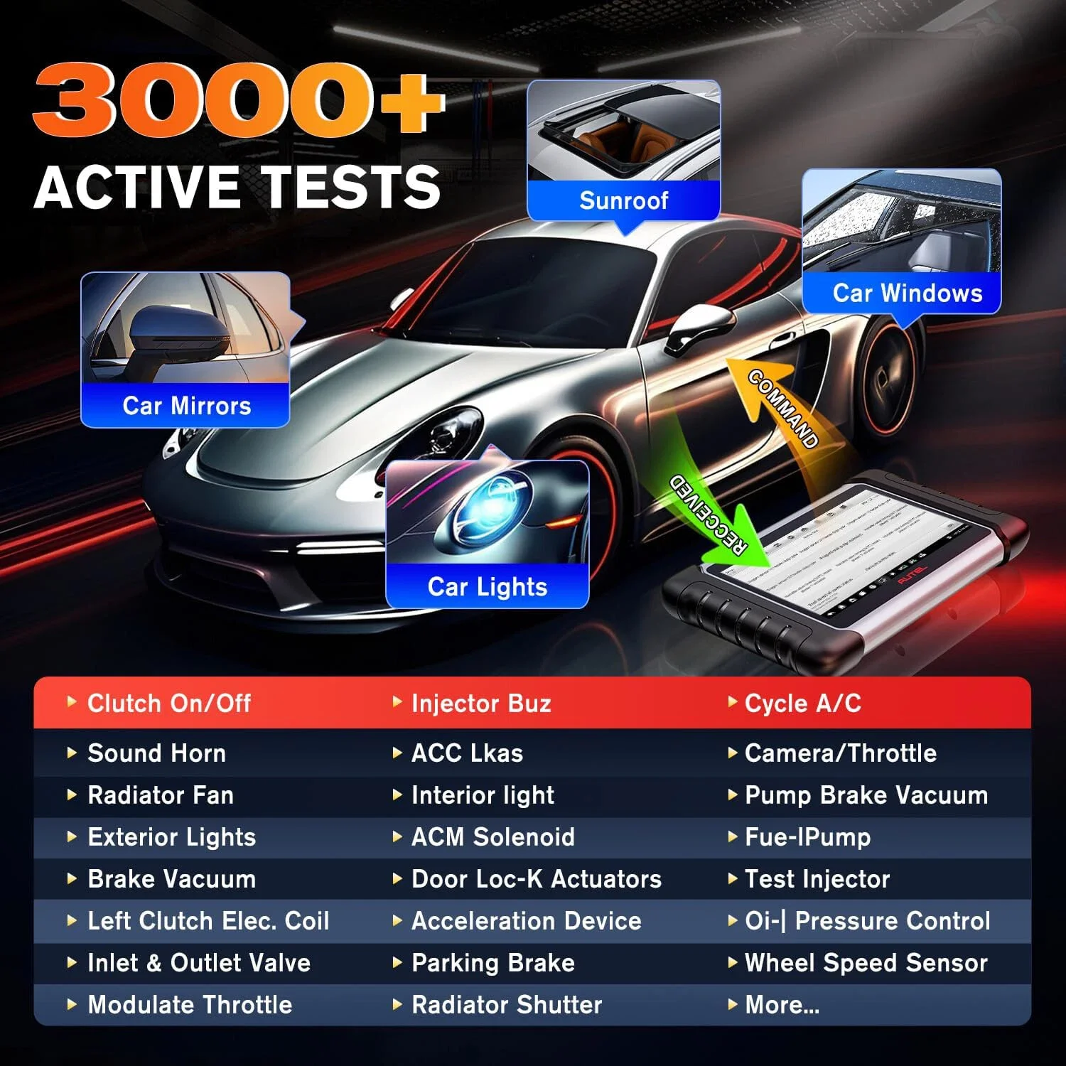 Autel MaxiCOM MK808KBT PRO OBD2 Сканер Automotivo Автомобильный диагностический сканер MK808K BT OBD 2-кодовый считыватель Кодирование ключей Активный тест