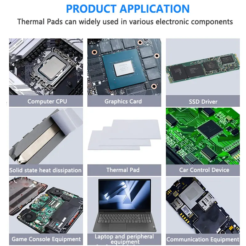 Upsiren OEM 16/18/21 Wát/mét. K GPU CPU Tản Nhiệt Làm Mát Dẫn Điện Miếng Lót Silicone Chất Lượng Cao Ban Đầu Xác Thực Nhiệt Miếng Lót