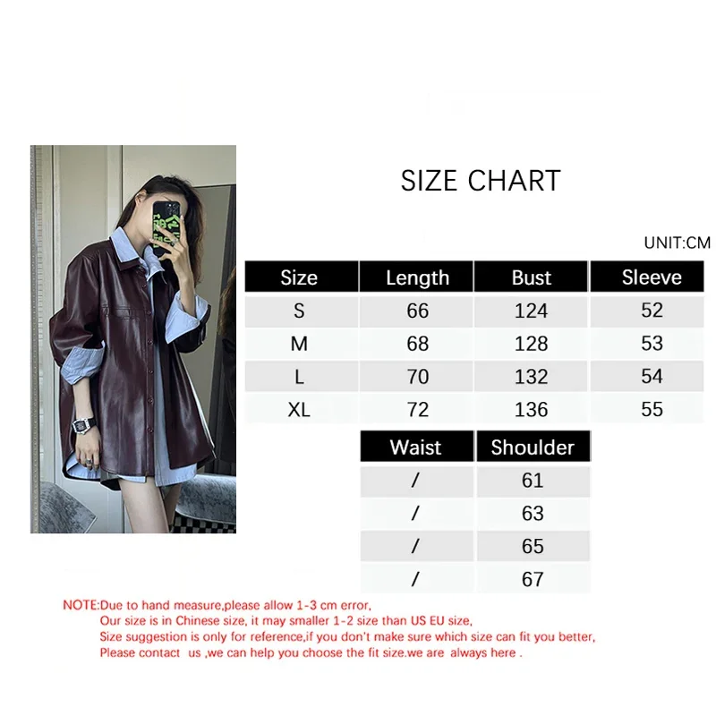 TFETTERS-chaqueta de cuero Morado uva para mujer, abrigo Vintage de Color liso, a la moda, novedad de otoño e invierno, 2024