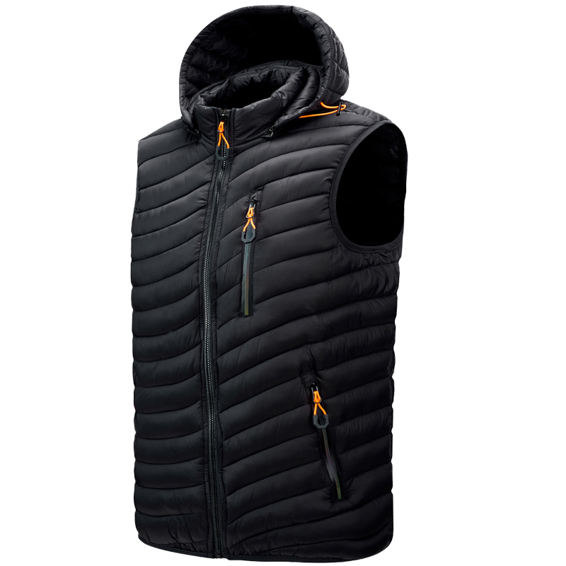 S.T.G-Gilet à Capuche Solide pour Homme, Veste Coupe-Vent Décontractée avec Poches, Collection Hiver 2024