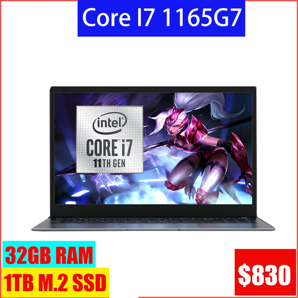 2022 슈퍼 노트북 노트북 32GB DDR4 RAM 1 테라바이트 M.2 SSD 코어 I7 /I5 11th Gen 1165G7 4 코어 15.6 인치 금속 게임용 노트북 컴퓨터