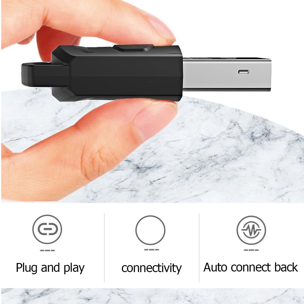 Bluetooth Audio nadajnik słuchawki bezprzewodowe Adapter z odbiornikiem dla konsoli do gier PS5/PS4 słuchawki do komputera PC 2 w 1 USB Bluetooth 5.0
