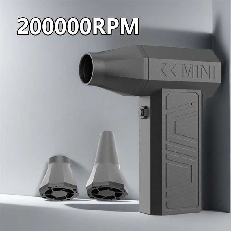 Ventilador violento 200000 Potente soplador de aire RPM, aspirador de polvo, carga tipo C, vientos fuertes, soplador de chorro Turbo sin escobillas de 52 m/s