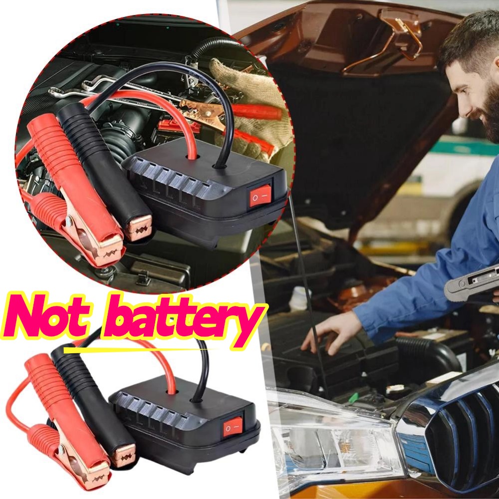 Car Emergency Starter for Makita Booster Cable Adapter Lithium Battery Converter Charger Clip Auto Igniter Jump Starter DIY Tool