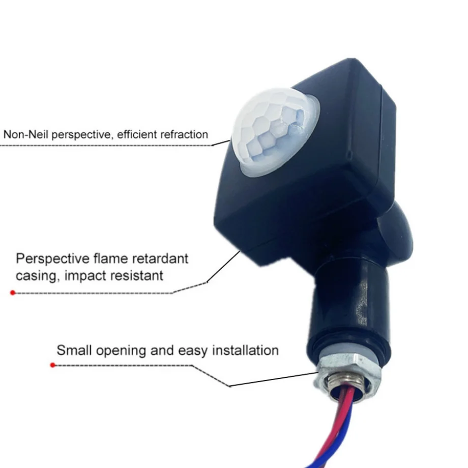 VzzUoo 85-265V IP65 モーションセンサー調整可能な PIR スイッチ超薄型 LED フラッドライト PIR 防水屋外モーションセンサー検出器