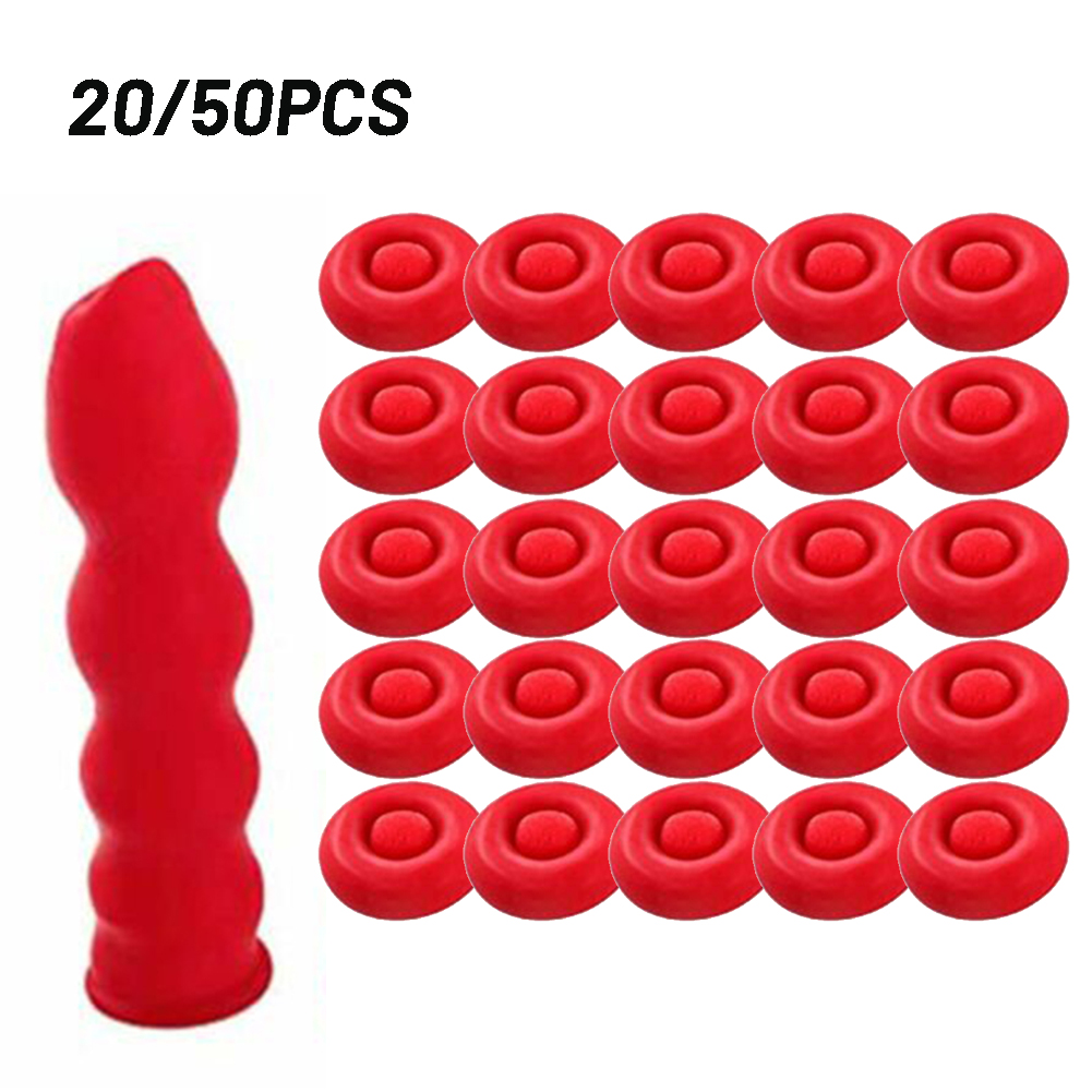 20/50pcs Caulking Gun Nozzles Cap Red Caulk Saving Caulk Saver Tube Covers For Sealing Preserving Finishing Construction Tools