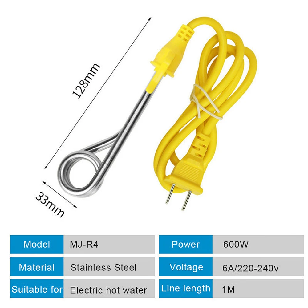 ミニ 220V 600 ワット電気温水器インスタント沸騰温水ミルクコーヒー旅行ホテルポータブルステンレス鋼ヒーター EU プラグ