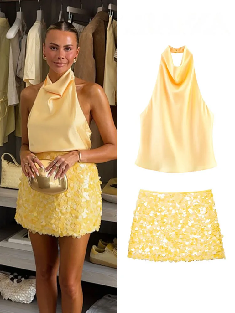 HH-minifalda versátil de cintura alta para Mujer, minifalda ajustada con lentejuelas, Sexy, con cremallera lateral en la cadera, Falda corta de fiesta Punk para Mujer