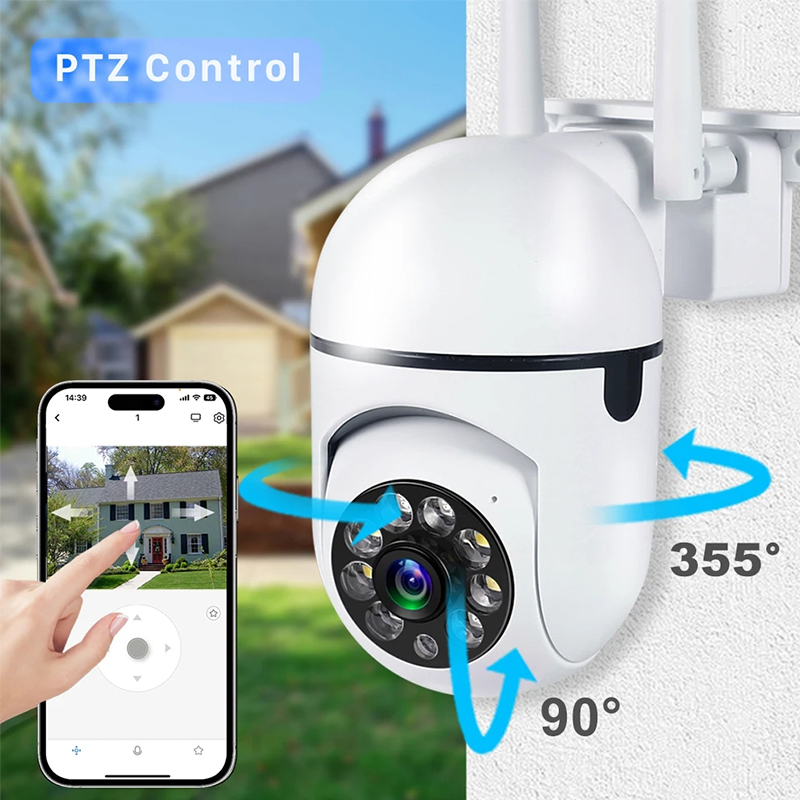 Câmera inteligente wi-fi, câmeras ip de vigilância por vídeo, monitor de proteção de segurança externa, zoom 4.0x, sem fio, à prova d'água