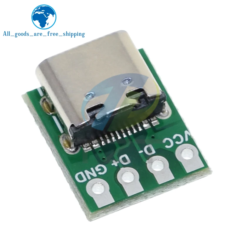 TZT 1/5/10 Uds conector USB 3,1 tipo C adaptador de placa PCB de prueba de 16 pines conector 16P para transferencia de Cable de línea de datos