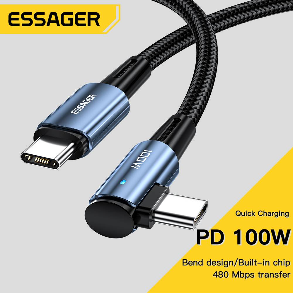 Essager 100 W USB C auf USB C Kabel USB-C PD Schnellladung für iPhone 15 Pro Max iPad MacBook Pro Xiaomi Samsung Huawei P60