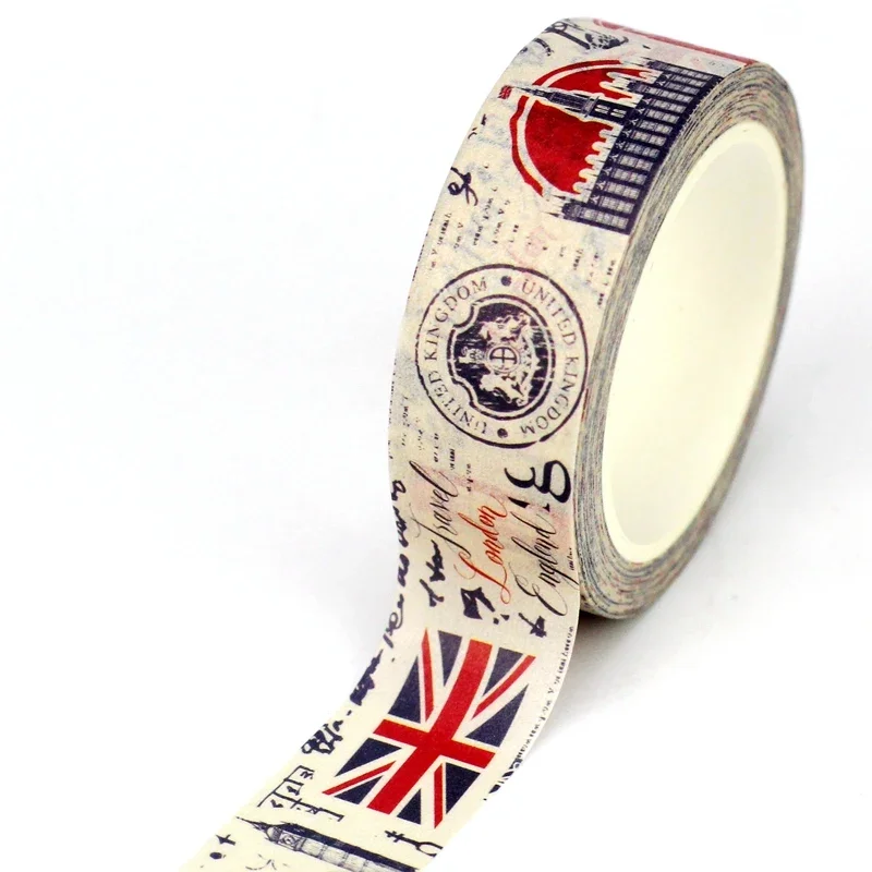 Cinta Washi decorativa Vintage para cabina telefónica de autobús, 1 unidad, 10M, para álbum de recortes, diario, cinta adhesiva DIY, papelería bonita