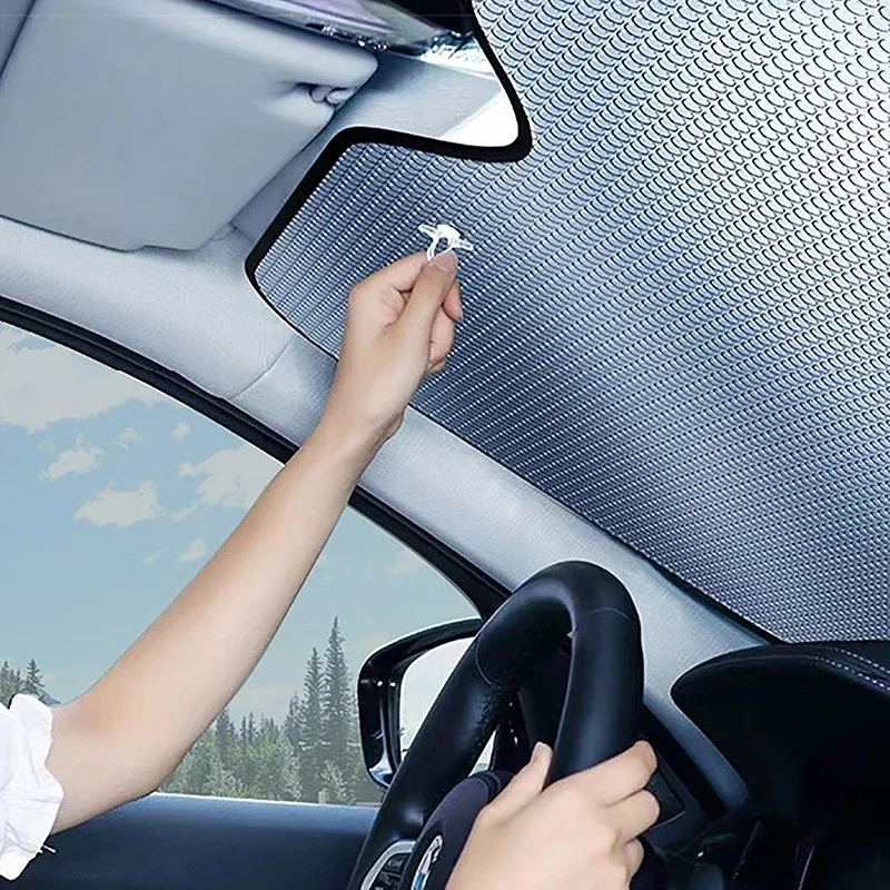 1 pedaço de guarda-sol para carro com isolamento térmico e proteção solar. Pára-brisa dianteiro do carro com ventosa Amagi