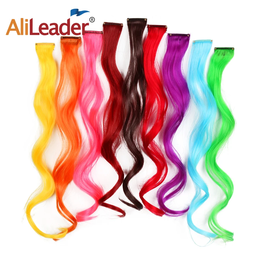 Chất Lượng Sóng Thân Ombre Bộ Tóc Giả Tổng Hợp Sợi Tóc Thẳng Phần Mở Rộng Dây Tóc Trên Cột Tóc Rainbow Hòa Hợp Mái Tóc Của Bạn