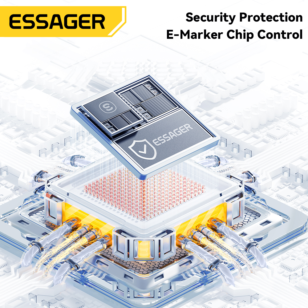 Essager Car Spring Type C Cable  For iPhone 16 15 Xiaomi Samsung 100W PD Fast Charging For Macbook iPad Type C to Type C Cable