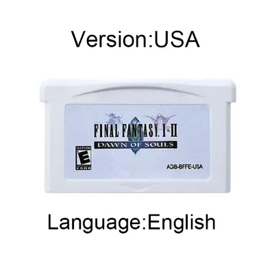 GBA Game fFinal Fantasy Series Cartridge 32 Bit Video Game Console Card High Quality White Shell for GBA NDS