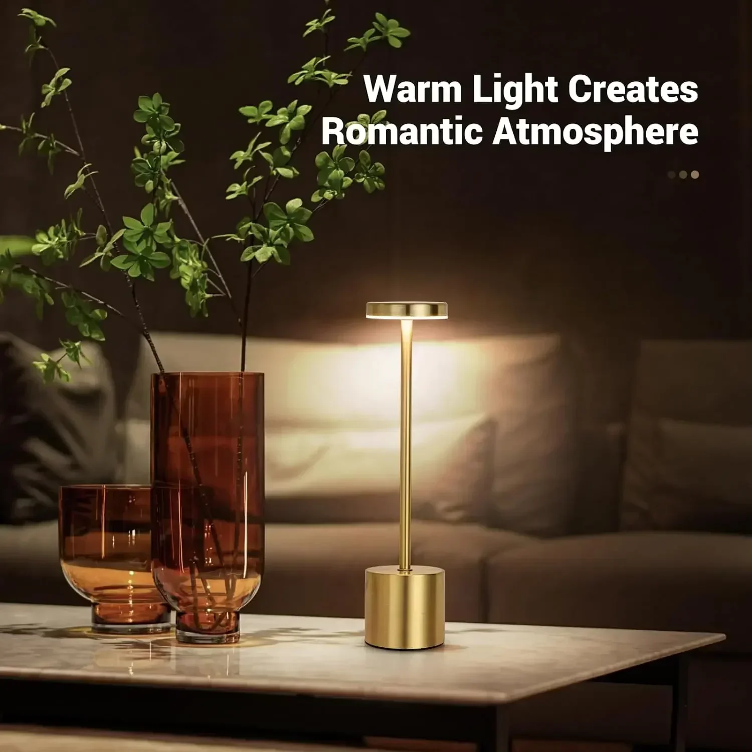 Table Lamp USB Rechargeable Night Light Stepless Dimming Touch Desk Lamp