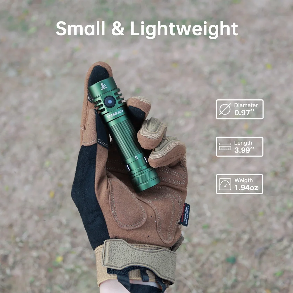 Sofirn SC18 1800lm EDC Flashlight USB C Rechargeable SST40 LED 18650 Torch TIR Optics Lens Lantern with Power indicator
