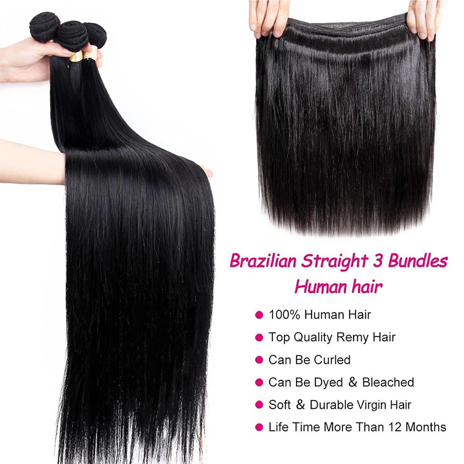 มัดผมตรงกระดูก12A 100% แบบบราซิลมัดเส้นผมมนุษย์แบบร้อยเป็นคลื่น1/3/4ชิ้นสีดำธรรมชาติ8-30 "เรมี่ผมต่อมนุษย์