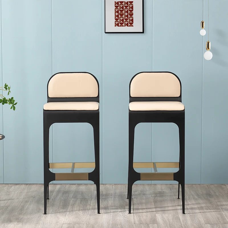 Taburete de Bar comercial de lujo, respaldo de silla, taburete de Bar alto nórdico de diseño chino, mostrador de desayuno, Banqueta resistente, muebles de alta gama
