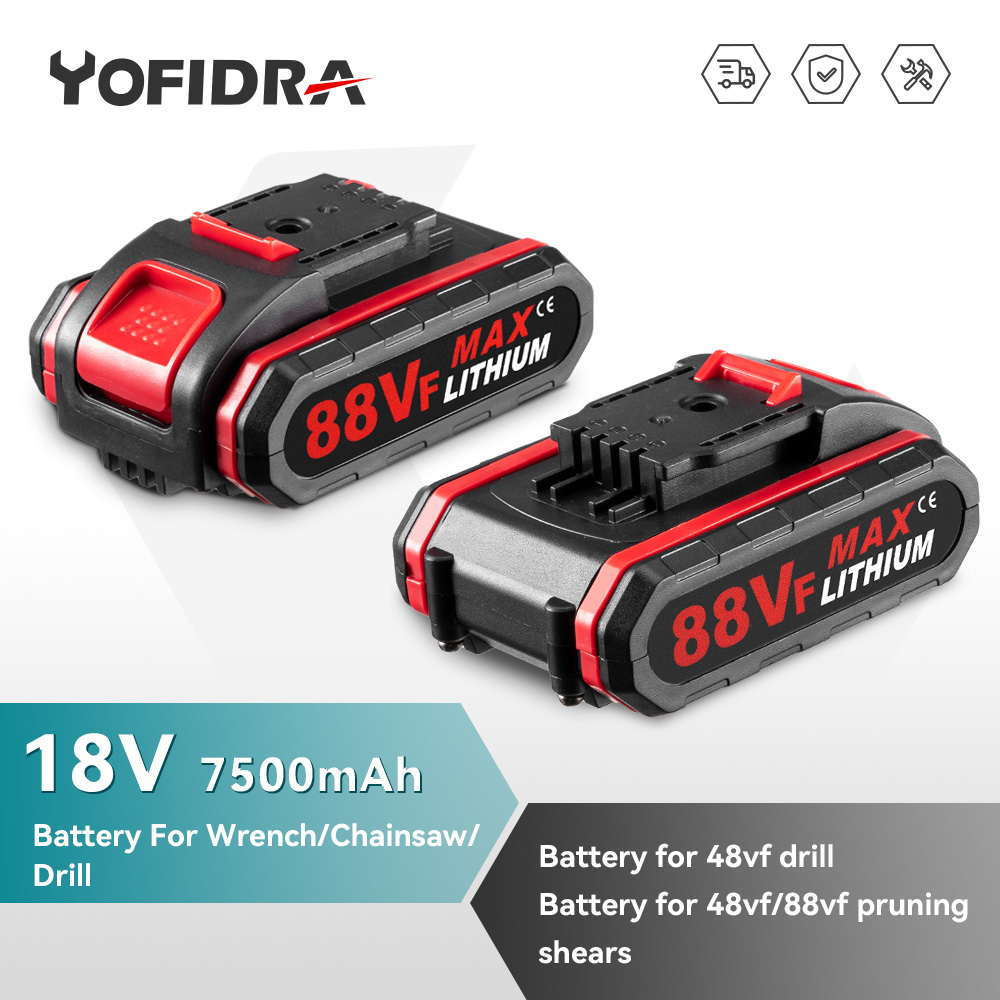88VF 7500 мАч литий-ионный аккумулятор для электрической пилы, гаечного ключа, аккумуляторная сабельная пила для 36VF 48VF 88VF, зарядное устройство европейского стандарта