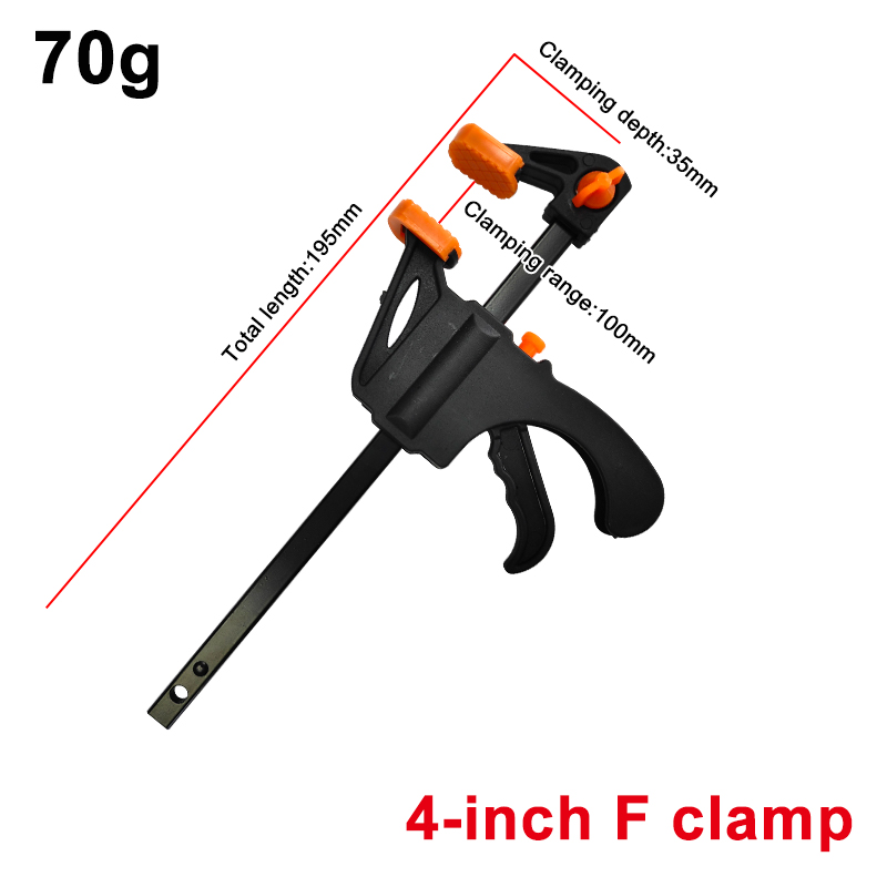 5 st Houtbewerking Mini 4 Inch F Klem Locator Nylon Snelle Houten Plank Klem Metalen Vaste Klem Handgereedschap set